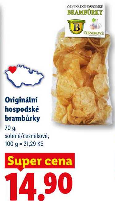 Originální hospodské brambůrky, 70 g