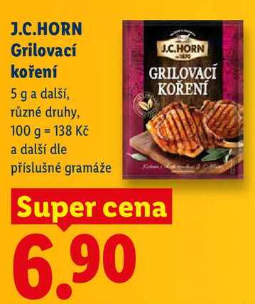 J.C.HORN Grilovací koření, 5 g a další