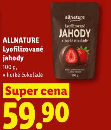 ALLNATURE Lyofilizované jahody, 100 g