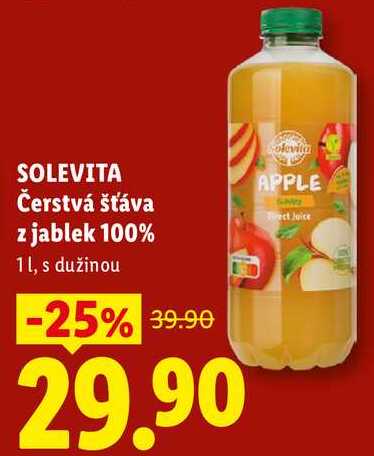 SOLEVITA Čerstvá šťáva z jablek 100%, 1 l