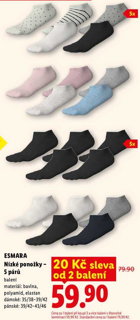 ESMARA Nízké ponožky - 5 párů