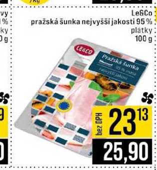 Le&Co pražská šunka nejvyšší jakosti 95% platky 100 g