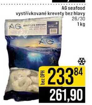 AG seafood vystřívkované krevety bez hlavy 26/30 1kg