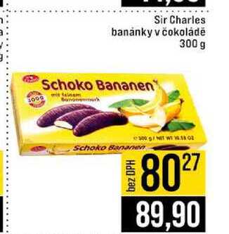 Sir Charles banánky v čokoládě 300 g