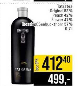 Tatratea Original 52% Peach 42% Flower 47% Rosehip&Seabuckthorn 57% 0.7l