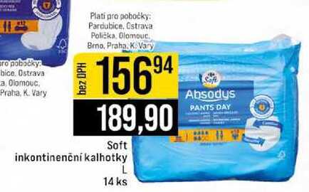 Soft inkontinenční kalhotky L 14 ks