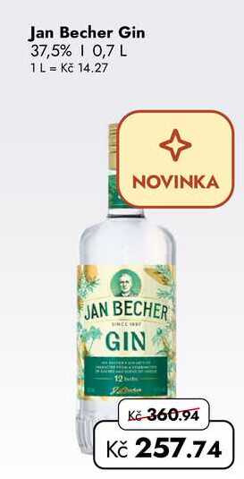 Jan Becher Gin 37,5% 0,7 L 