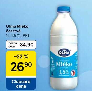 Olma Mléko čerstvé 1.5%, PET, 1 l 