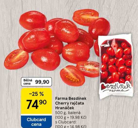 Farma Bezdínek Cherry rajčata Hranáček, 500 g, balená  