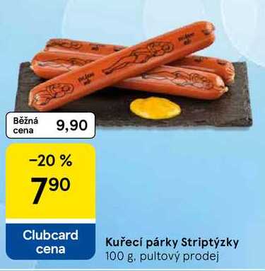 Kuřecí párky Striptýzky, 100 g