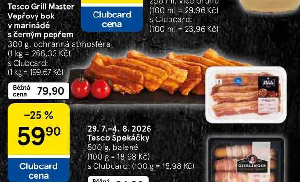 Tesco Grill Master Vepřový bok v marinádě s černým pepřem, 300 g