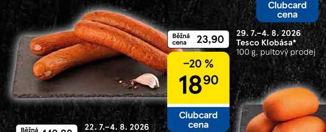 Tesco Klobása, 100 g 