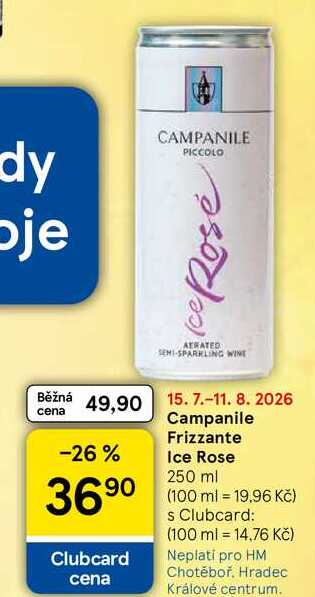 Campanile Frizzante Ice Rose, 250 ml