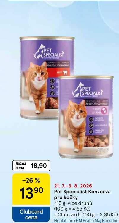 Pet Specialist Konzerva pro kočky, 415 g, více druhů