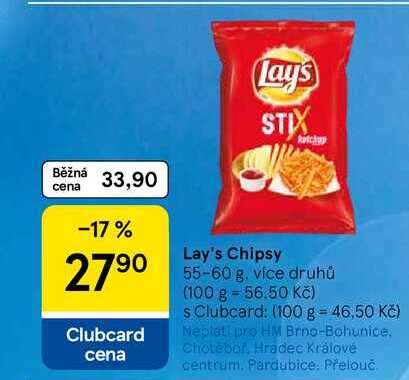 Lay's Chipsy, 55-60 g 