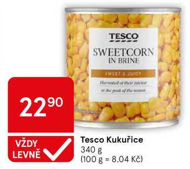 Tesco Kukuřice, 340 g