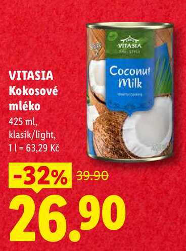 VITASIA Kokosové mléko, 425 ml