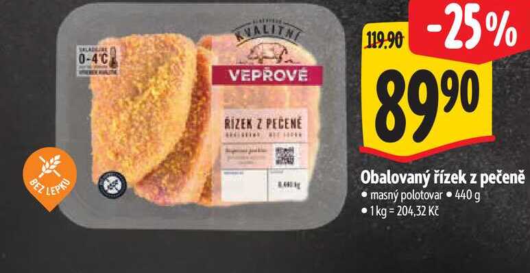 Obalovaný řízek z pečeně 440 g