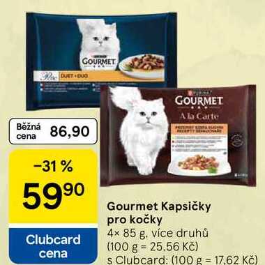 Gourmet Kapsičky pro kočky, 4× 85 g, více druhů 