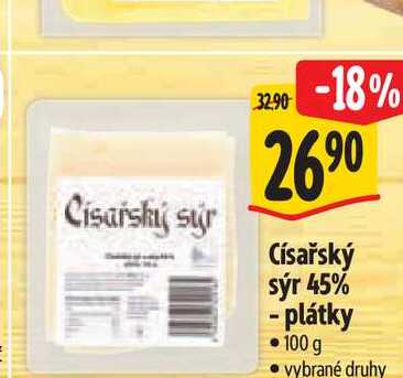  Císařský sýr 45% - plátky 100 g  