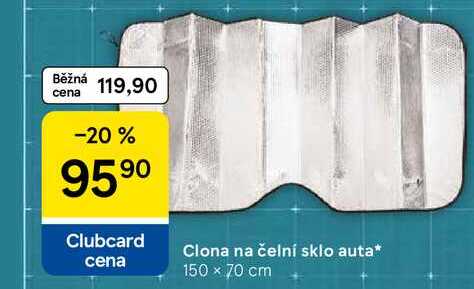 Clona na čelní sklo auta, 150 x 70 cm 