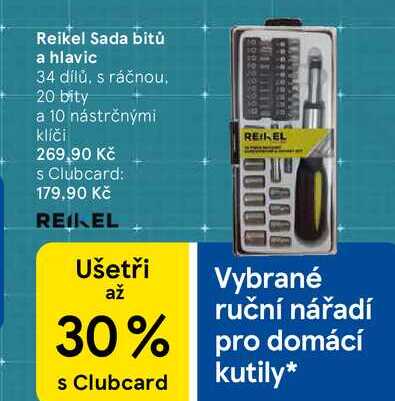 Reikel Sada bitů a hlavic, 34 dílů, s ráčnou, 20 bity a 10 nástrčnými klíči  
