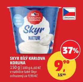 SKYR BÍLÝ KARLOVA KORUNA, 150 g  