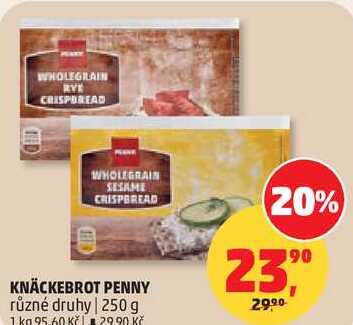 KNÄCKEBROT PENNY různé druhy, 250 g 