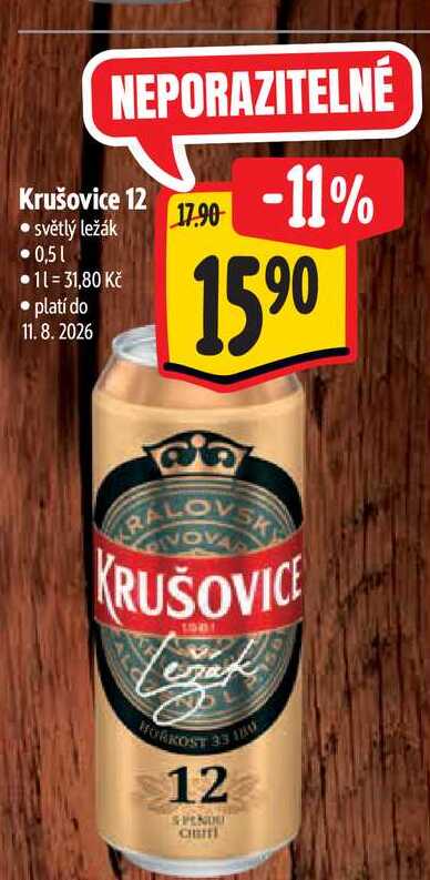 Krušovice 12 0,5 l