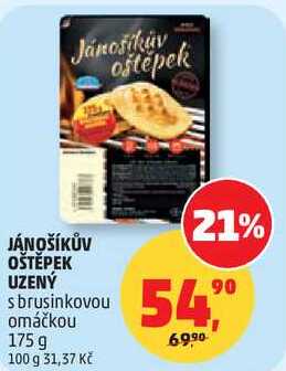 JÁNOŠÍKŮV OŠTĚPEK UZENÝ s brusinkovou omáčkou, 175 g