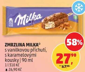 ZMRZLINA MILKA s vanilkovou příchutí, s karamelovými kousky, 90 ml 