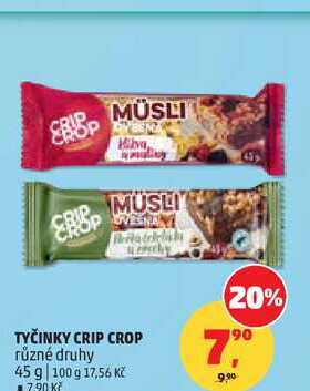 TYČINKY CRIP CROP různé druhy, 45 g 