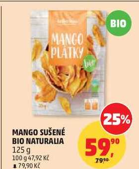 MANGO SUŠENÉ BIO NATURALIA, 125 g 