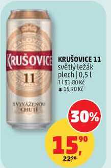 KRUŠOVICE 11 světlý ležák plech, 0,5 l 