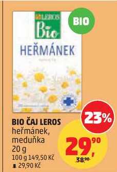 BIO ČAJ LEROS heřmánek, 20g 