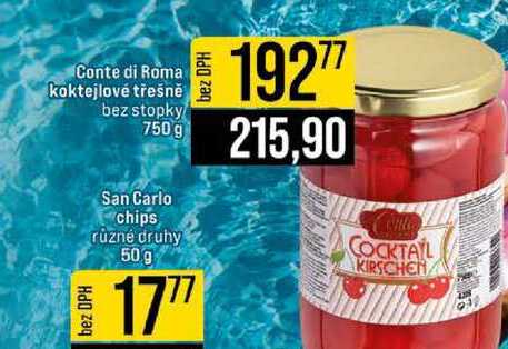Conte di Roma koktejlové třešně bez stopky 750 g 