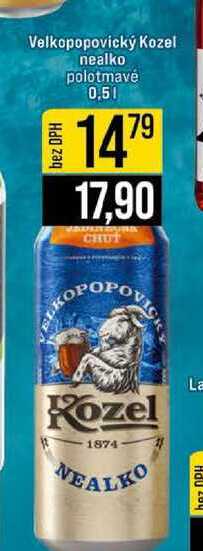 Velkopopovický Kozel nealko polotmavé 0,5l