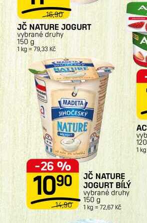 JČ NATURĘ JOGURT BÍLÝ vybrané druhy 150 g 