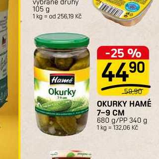 OKURKY HAMÉ 7-9 CM 680 g/PP 340 g 