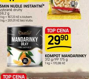 KOMPOT MANDARINKY 312 g/PP 175 g 