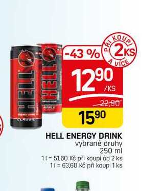 HELL ENERGY DRINK vybrané druhy 250 ml