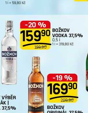 BOŽKOV VODKA 37,5% 0,5l