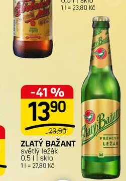 ZLATÝ BAŽANT světlý ležák 0,5l v akci