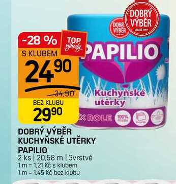 DOBRÝ VÝBĚR KUCHYŇSKÉ UTĚRKY PAPILIO 2 ks