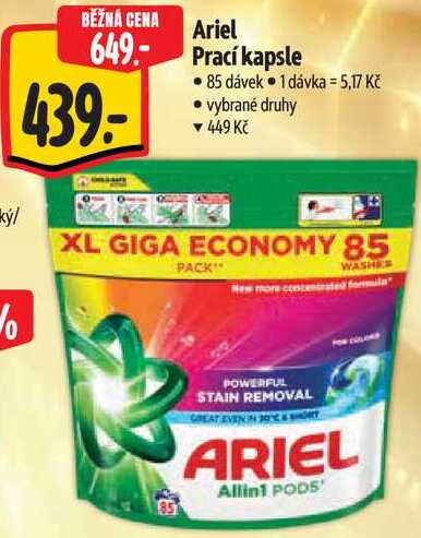 Ariel Prací kapsle, 85 dávek