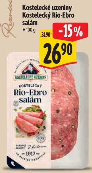 Kostelecké uzeniny Kostelecký Rio-Ebro salám, 100 g