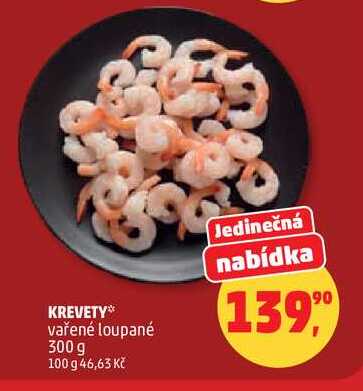 KREVETY vařené loupané, 300 g  