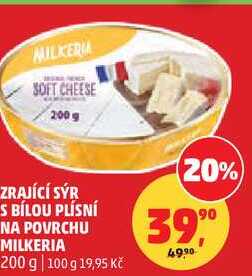 ZRAJÍCÍ SÝR S BÍLOU PLÍSNÍ NA POVRCHU MILKERIA, 200 g  