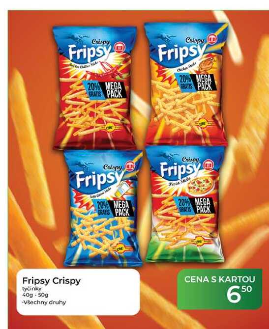 Fripsy Crispy tyčinky 40g-50g