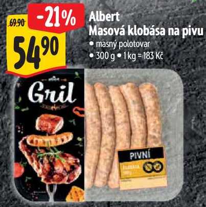 Albert Masová klobása na pivu, 300 g